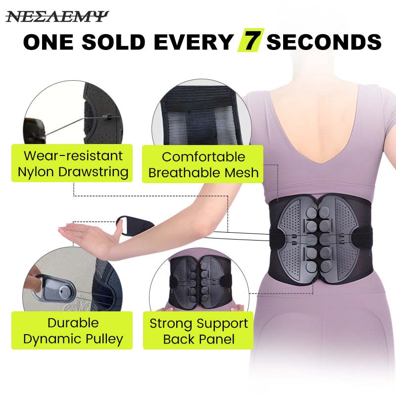 ☄️🔥NESLEMY adjustable Lumbar Support Belt Lower Back Brace