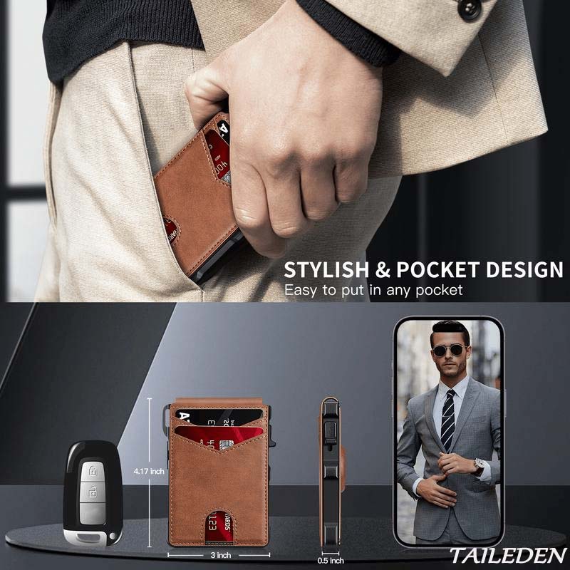 🏆#1 Bestselling🏆TAILEDEN Men's Minimalist Bifold Wallet with Slot & RFID
